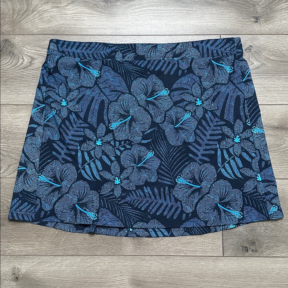 RipSkirt Hawaii 19” Wrap Beach Coverup Skirt‎ Blue Floral Size XXL